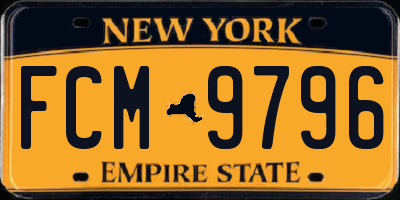 NY license plate FCM9796