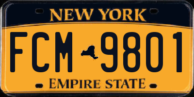 NY license plate FCM9801