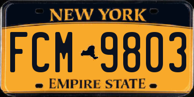NY license plate FCM9803