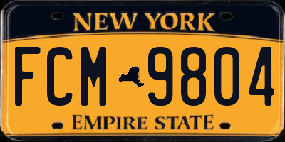 NY license plate FCM9804