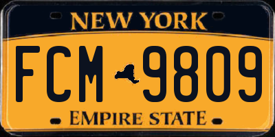 NY license plate FCM9809