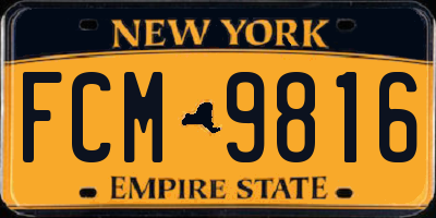 NY license plate FCM9816