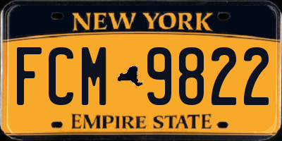 NY license plate FCM9822
