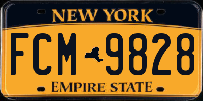NY license plate FCM9828