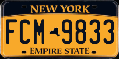 NY license plate FCM9833