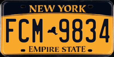 NY license plate FCM9834