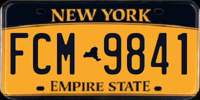 NY license plate FCM9841