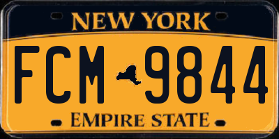 NY license plate FCM9844
