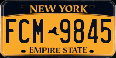NY license plate FCM9845