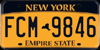 NY license plate FCM9846