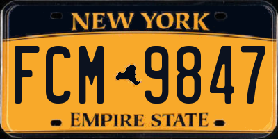 NY license plate FCM9847