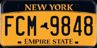 NY license plate FCM9848