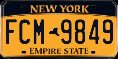 NY license plate FCM9849