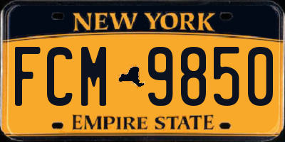 NY license plate FCM9850