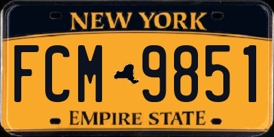 NY license plate FCM9851