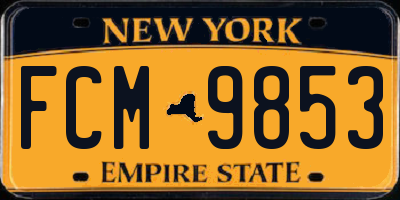 NY license plate FCM9853
