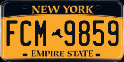 NY license plate FCM9859