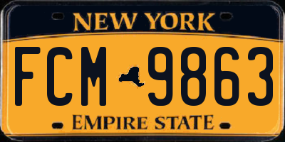 NY license plate FCM9863