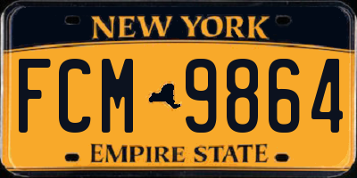 NY license plate FCM9864