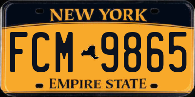 NY license plate FCM9865
