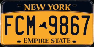 NY license plate FCM9867