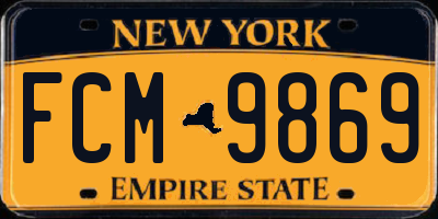 NY license plate FCM9869