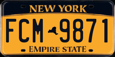NY license plate FCM9871