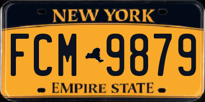 NY license plate FCM9879