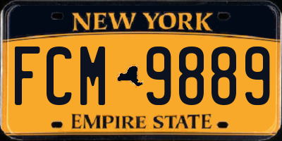 NY license plate FCM9889