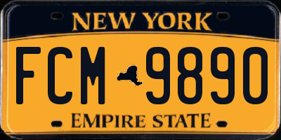 NY license plate FCM9890
