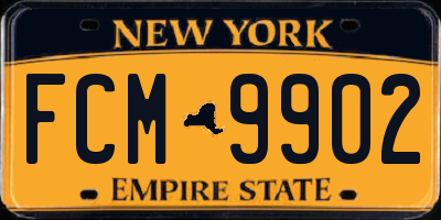 NY license plate FCM9902