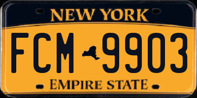 NY license plate FCM9903