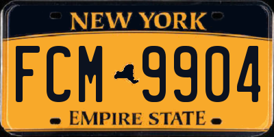 NY license plate FCM9904