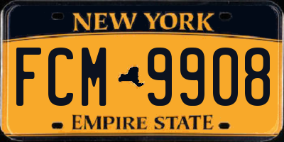 NY license plate FCM9908