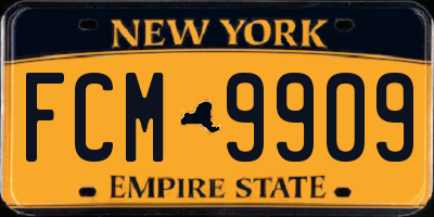 NY license plate FCM9909