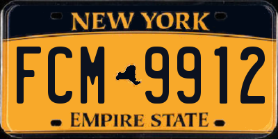 NY license plate FCM9912