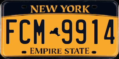 NY license plate FCM9914
