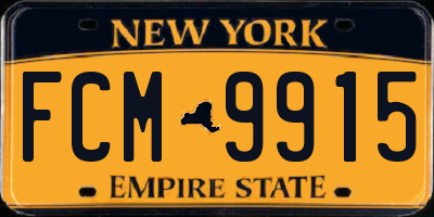 NY license plate FCM9915
