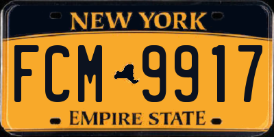 NY license plate FCM9917