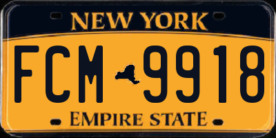 NY license plate FCM9918