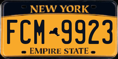 NY license plate FCM9923