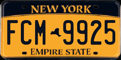NY license plate FCM9925
