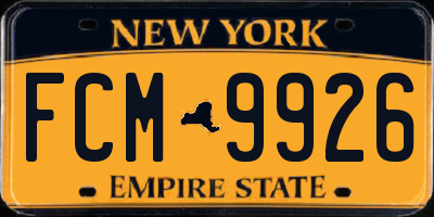 NY license plate FCM9926