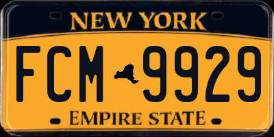 NY license plate FCM9929