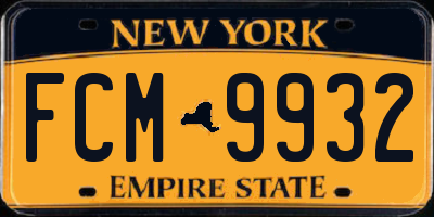 NY license plate FCM9932
