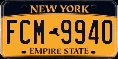 NY license plate FCM9940