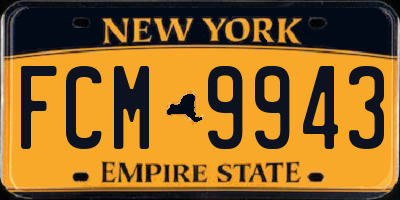 NY license plate FCM9943