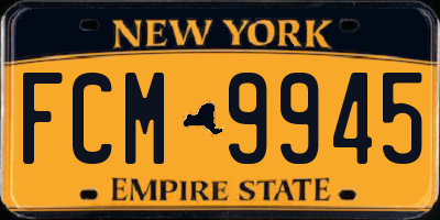 NY license plate FCM9945