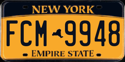 NY license plate FCM9948