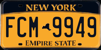 NY license plate FCM9949